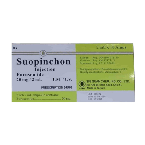 Thuốc tiêm lợi tiểu Suopinchon Injection (Hộp 10 ống 2ml)