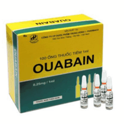 Thuốc tiêm trợ tim Ouabain 0,25mg Pharbaco (Hộp 100 ống x 1ml)