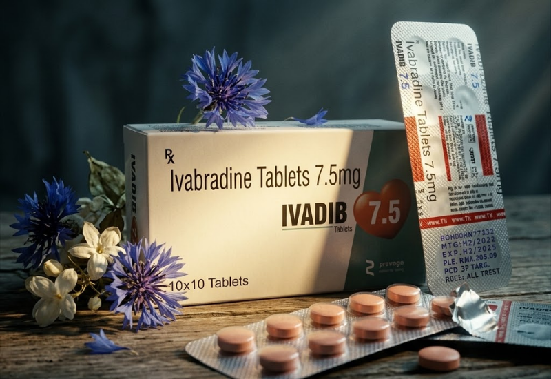 Thuốc tim mạch Ivabradine Tablets 7.5mg Cadila (Hộp 3 vỉ x 10 viên)