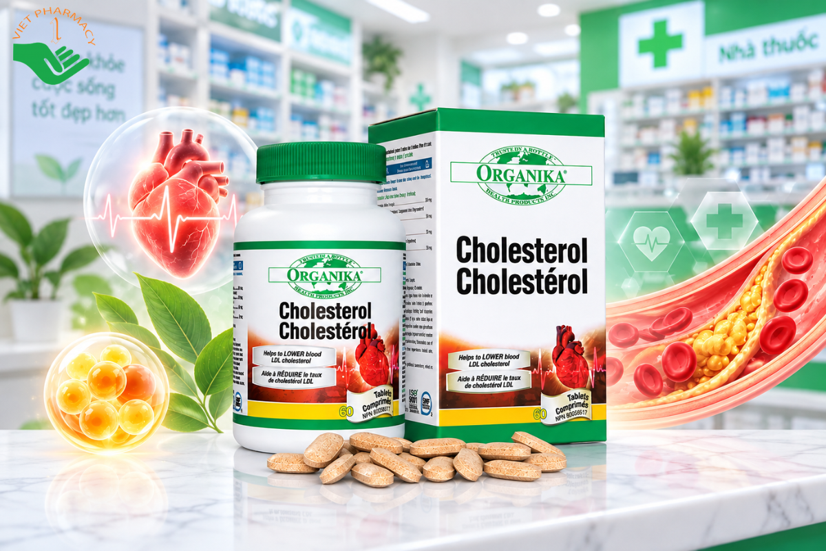 Viên uống giảm cholesterol, giảm mỡ máu Organika Cholesterol