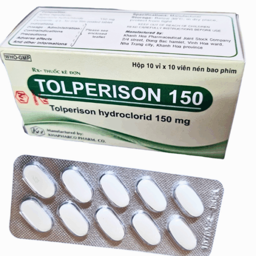 Viên uống giãn cơ Tolperison 150 Khapharco (Hộp 3 vỉ x 10 viên)