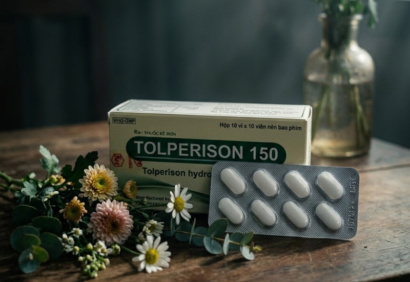Viên uống giãn cơ Tolperison 150 Khapharco (Hộp 3 vỉ x 10 viên)