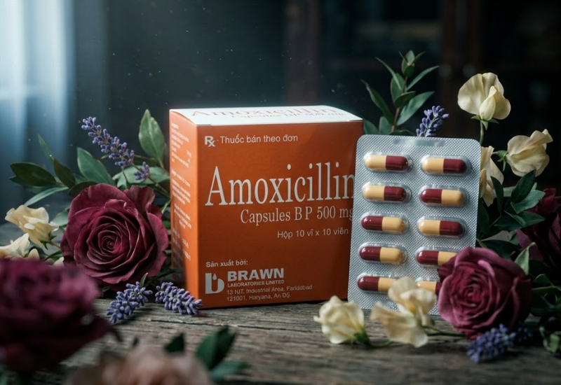 Viên uống kháng sinh Amoxicilline 500 mg Euvipharm (Hộp 100 viên)