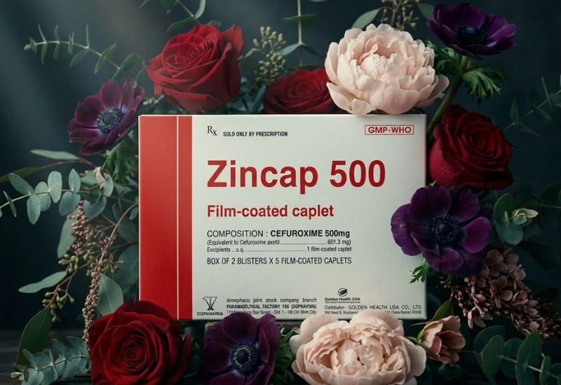 Thuốc kháng sinh điều trị nhiễm khuẩn Zincap 500 (Hộp 10 viên)