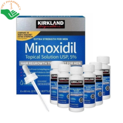 Dung dịch mọc tóc Minoxidil 5% Hair Regrowth Treatment Kirkland hỗ trợ kích thích mọc tóc, giảm rụng tóc (Hộp 6 ống x 60ml)