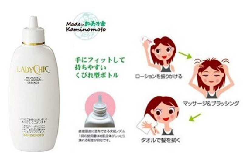 Thuốc mọc tóc LadyChic Kaminomoto hỗ trợ giảm rụng tóc, kích thích mọc tóc mới, nuôi dưỡng tóc chắc khỏe (Chai 180ml)
