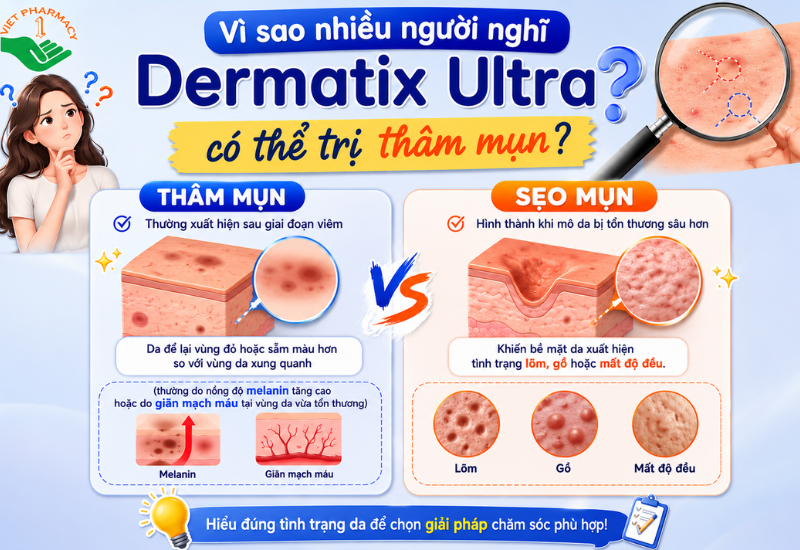 Vì sao nhiều người nghĩ Dermatix Ultra có thể trị thâm mụn?