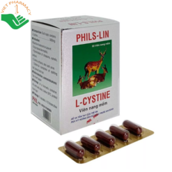 Viên nang mềm L-Cystine 500mg Phils Lin hỗ trợ điều trị viêm da, giảm rụng tóc và giúp móng tóc chắc khỏe (Hộp 12 vỉ x 5 viên)