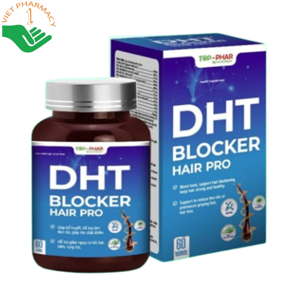Viên nén Hair Pro DHT Blocker hỗ trợ giảm rụng tóc, kích thích mọc tóc mới, cải thiện tóc khô xơ, hư tổn và tăng cường độ bóng mượt, đàn hồi cho tóc (Hộp 60 viên)