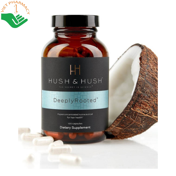 Viên uống Deeply Rooted Hush & Hush hỗ trợ giảm rụng tóc, kích thích mọc tóc và giúp tóc chắc khỏe (Hộp 120 viên)