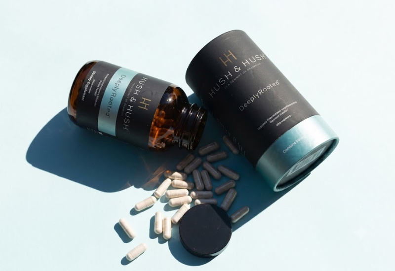 Viên uống Deeply Rooted Hush & Hush hỗ trợ giảm rụng tóc, kích thích mọc tóc và giúp tóc chắc khỏe (Hộp 120 viên)