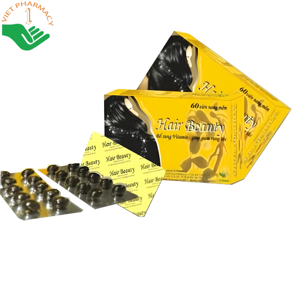 Viên uống Hair Beauty hỗ trợ giảm rụng tóc, kích thích mọc tóc và giúp tóc chắc khỏe (Hộp 3 vỉ x 10 viên)