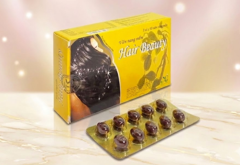 Viên uống Hair Beauty hỗ trợ giảm rụng tóc, kích thích mọc tóc và giúp tóc chắc khỏe (Hộp 3 vỉ x 10 viên)