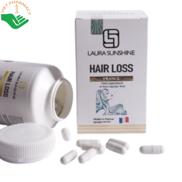 Viên uống Hair Loss Laura Sunshine hỗ trợ giảm rụng tóc, kích thích mọc tóc và giúp tóc dày, chắc khỏe từ thành phần tự nhiên (Hộp 60 viên)