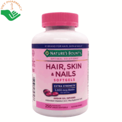 Viên uống Hair, Skin & Nails Nature's Bounty hỗ trợ nuôi dưỡng da sáng khỏe, tóc chắc khoẻ, móng cứng cáp và bổ sung vitamin, khoáng chất cho cơ thể (Hộp 250 viên)