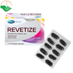 Viên uống Revetize Mega Lifesciences hỗ trợ giảm rụng tóc, kích thích mọc tóc mới và giúp tóc chắc khỏe (Hộp 3 vỉ x 10 viên)