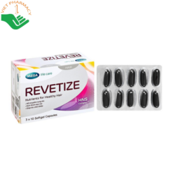 Viên uống Revetize Mega Lifesciences hỗ trợ giảm rụng tóc, kích thích mọc tóc mới và giúp tóc chắc khỏe (Hộp 3 vỉ x 10 viên)