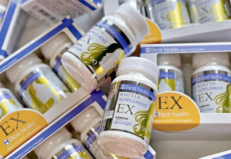 Viên uống Supplement EX Best Biotin hỗ trợ giảm rụng tóc, kích thích mọc tóc (Hộp 90 viên)