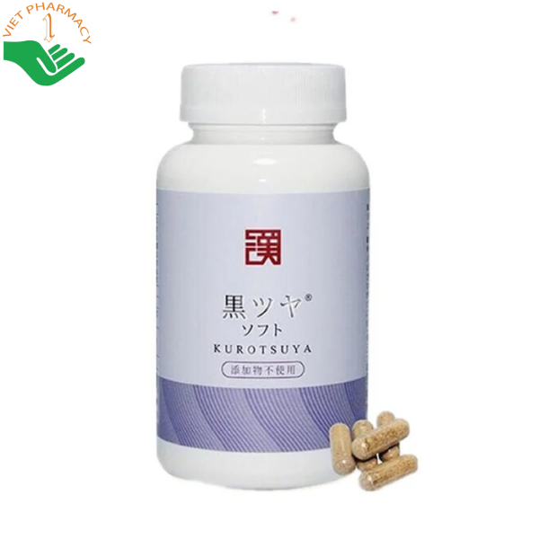 Viên uống đen tóc & mọc tóc Kurotsuya Wakan Sinca giúp giảm bạc tóc sớm, giảm rụng tóc và nuôi dưỡng tóc đen khỏe (Hộp 180 viên)