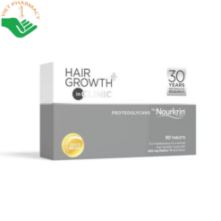 Viên uống mọc tóc Hair Growth+ inCLINIC Nourkrin giúp hỗ trợ giảm rụng tóc, kích thích mọc tóc và tăng mật độ tóc (Hộp 90 viên)
