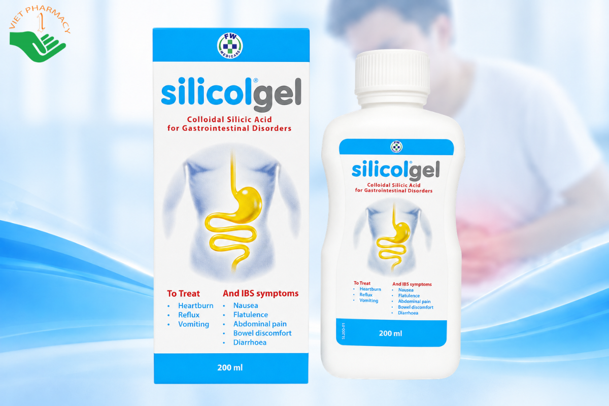 Silicol Gel điều trị rối loạn tiêu hoá, hội chứng ruột kích thích (IBS) (Chai 200ml)