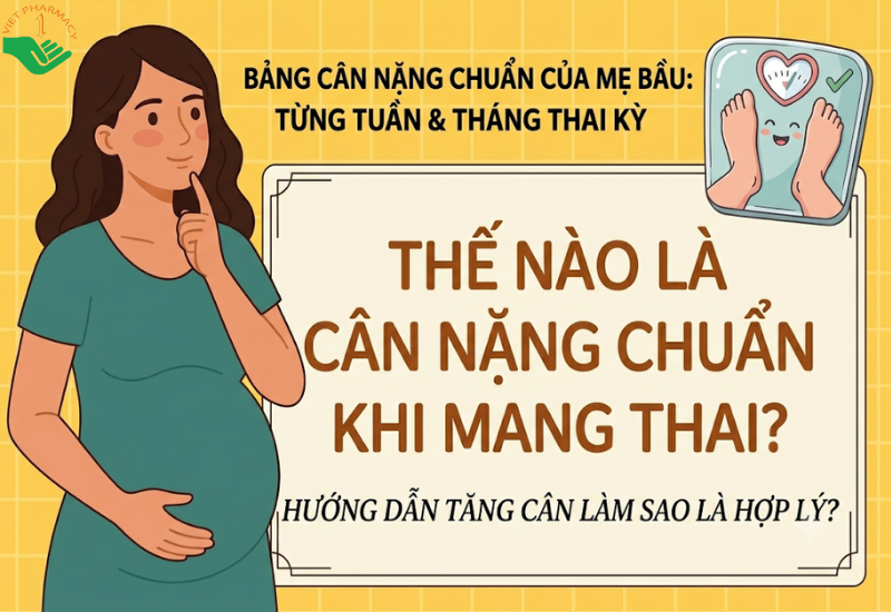 Bảng tăng cân nặng chuẩn của mẹ bầu theo từng tháng thai kỳ
