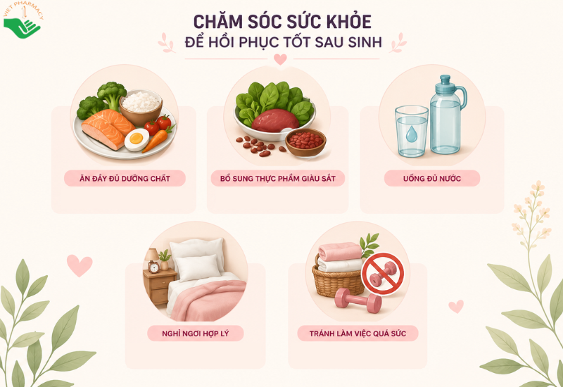 Chăm sóc sức khỏe tốt để phục hồi sau sinh