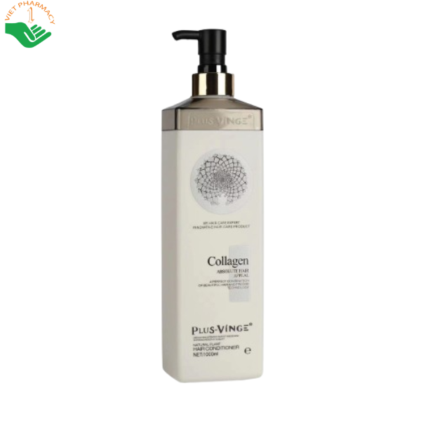 Combo dầu gội và dầu xả Collagen Absolute Hair Appeal Plus Vinge kích thích mọc tóc, khắc phục tình trạng gãy ngọn, xơ yếu (Dầu gội 500ml + Dầu xả 500ml)