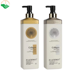Combo dầu gội và dầu xả Collagen Absolute Hair Appeal Plus Vinge kích thích mọc tóc, khắc phục tình trạng gãy ngọn, xơ yếu (Dầu gội 500ml + Dầu xả 500ml)