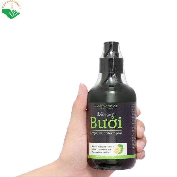 Dầu gội bưởi Milaganics ngăn ngừa gãy rụng, kích thích mọc tóc (Chai 250ml)