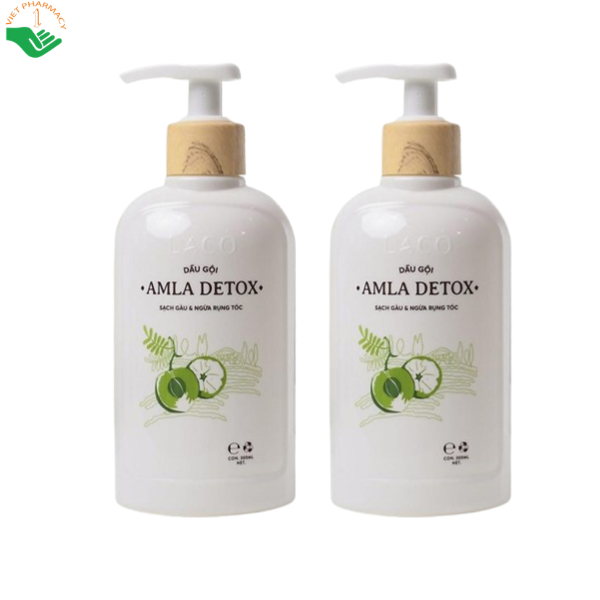 Dầu gội đầu Amla Detox Laco giảm rụng tóc, phục hồi tóc hư tổn và kích thích mọc tóc (Chai 300ml)
