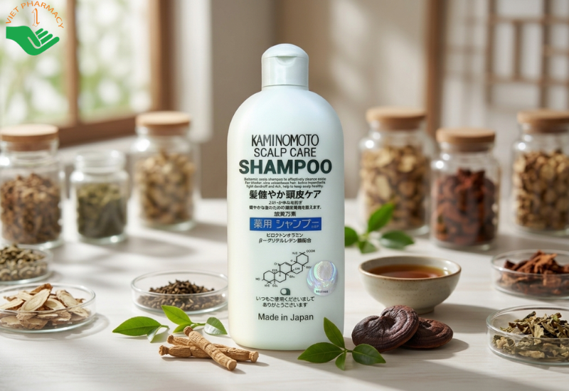 Dầu gội Scalp Care Shampoo Kaminomoto ngăn ngừa rụng tóc, giảm gàu và làm sạch dau đầu (Chai 300ml)