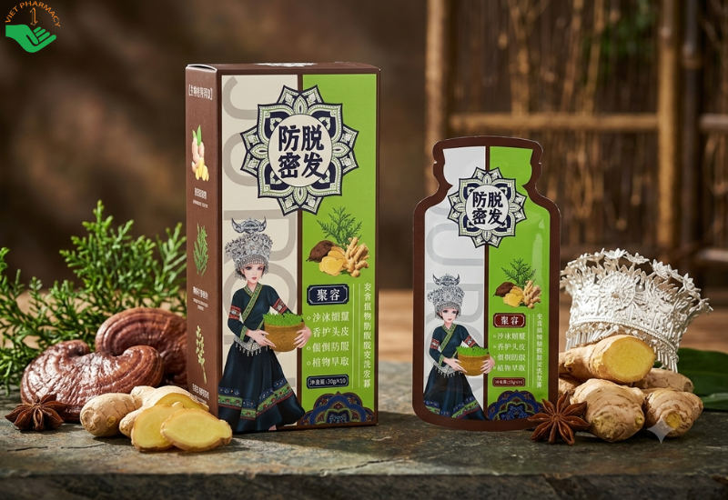 Dầu gội thảo dược 5 trong 1 Jucong Elbon giúp giảm rụng hết hói đầu và kích thích mọc tóc (Hộp 200ml)