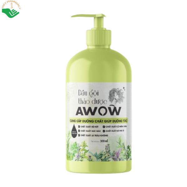 Dầu gội thảo dược Awow giúp chăm sóc da đầu, kích thích mọc tóc (Chai 300ml)