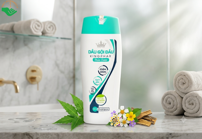 Dầu gội thảo dược Kingphar giúp làm sạch tóc, chăm sóc da đầu (Chai 200g)