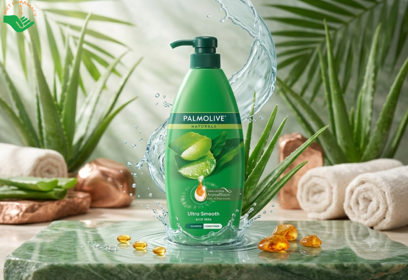 Dầu gội và xả Naturals Ultra Smooth Aloe Vera Palmolive dưỡng tóc mềm mượt, giúp tóc chắc khỏe (Chai 600ml)