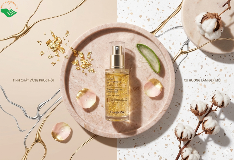 Huyết thanh Gold Activation Ampoule Serum Dr.Hedison dưỡng sáng da và tăng độ đàn hồi (Chai 50ml)
