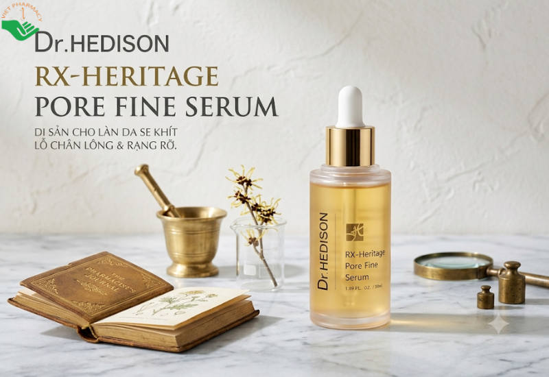 Huyết thanh Rx-Intensive Pore Fine Serum Dr.Hedison hỗ trợ làm sáng và se khít lỗ chân lông (Chai 50ml)