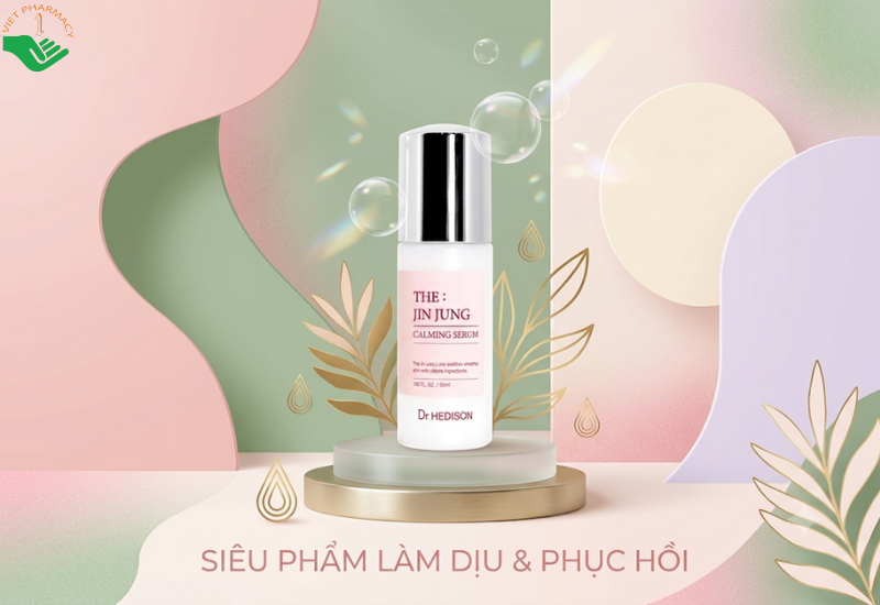Huyết thanh The: Jin Jung Calming Serum Dr.Hedison cấp nước chuyên sâu và giảm kích ứng (Chai 50ml)