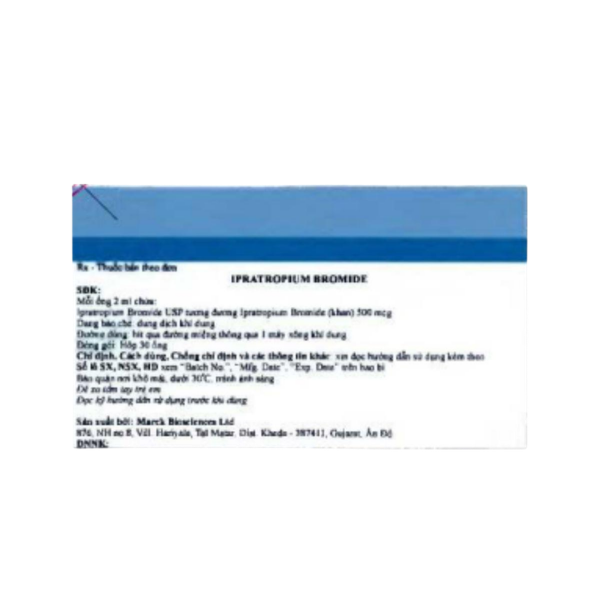 Thuốc khí dung giãn phế quản Ipratropium Bromide Marck Biosciences (Hộp 30 ống x 2ml)