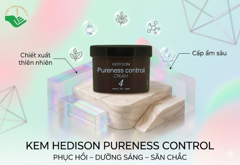 Kem cấp nước cơ bản Pureness Control Cream Dr.Hedison cấp ẩm sâu và làm dịu da (Hộp 250g)