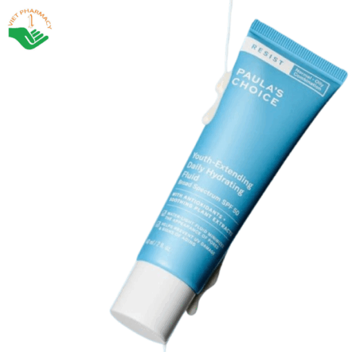 Kem chống nắng dạng sữa SPF 50 Resist Youth-Extending Daily Hydrating Fluid Broad Spectrum SPF 50 Paula's Choice giúp dưỡng ẩm và giảm nếp nhăn trên da (Tuýp 60ml)
