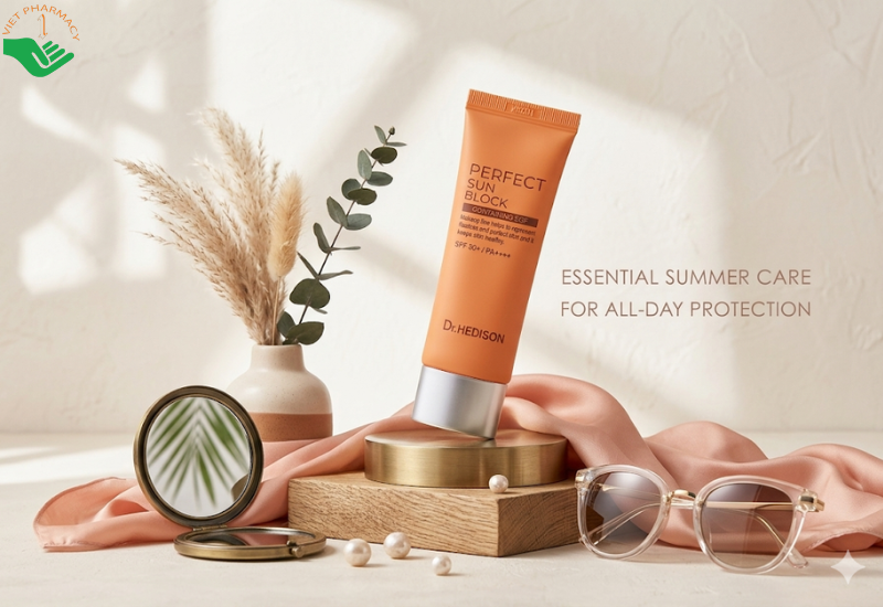 Kem chống nắng không trôi Perfect Sun Block Dr.Hedison ngăn ngừa tác động của tia UVA và UVB (Tuýp 50ml)