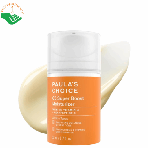 Kem dưỡng ẩm 5% Vitamin C C5 Super Boost Moisturizer Paula's Choice làm sáng da, tăng sinh collagen và giúp da mềm mịn (Chai 50ml)