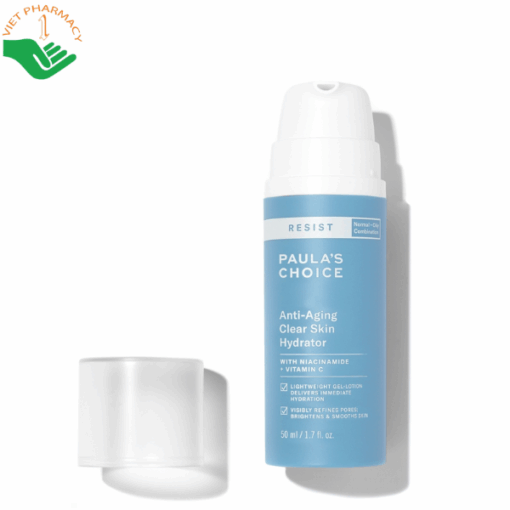 Kem dưỡng ẩm cho da dầu lão hóa Resist Anti-Aging Clear Skin Hydrator Paula's Choice giúp cấp ẩm và trẻ hóa da (Chai 50ml)