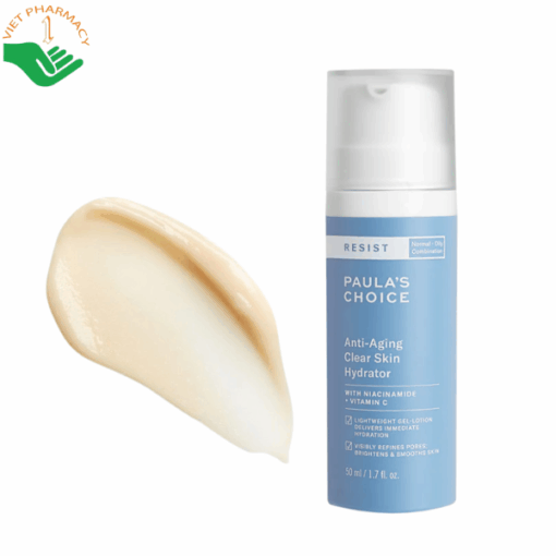Kem dưỡng ẩm cho da dầu lão hóa Resist Anti-Aging Clear Skin Hydrator Paula's Choice giúp cấp ẩm và trẻ hóa da (Chai 50ml)