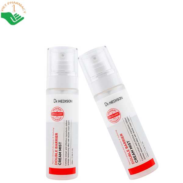 Kem dưỡng ẩm dạng xịt Double Barrier Cream Mist Dr.Hedison hỗ trợ cải thiện độ đàn hồi da (Chai 100ml)