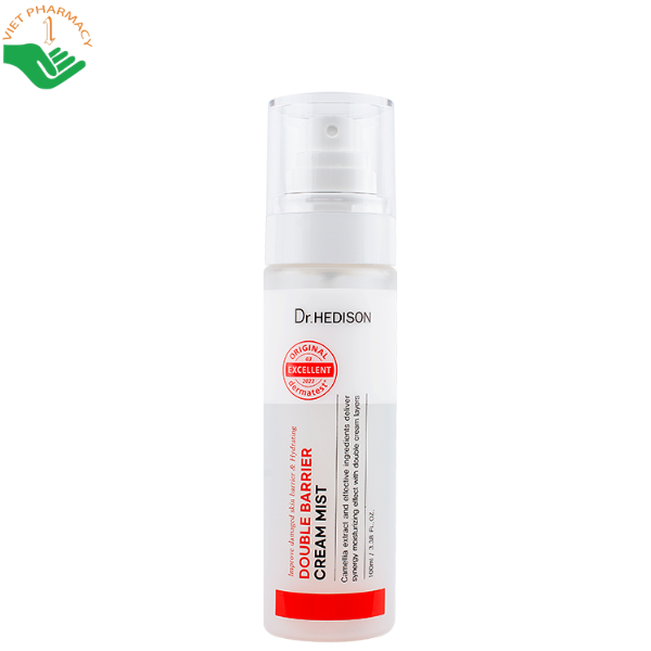 Kem dưỡng ẩm dạng xịt Double Barrier Cream Mist Dr.Hedison hỗ trợ cải thiện độ đàn hồi da (Chai 100ml)