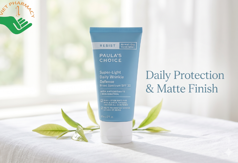Kem dưỡng chống nắng Resist Super-Light Daily Wrinkle Defense SPF 30 Paula's Choice chống tia UV và dưỡng sáng da (Tuýp 60ml)
