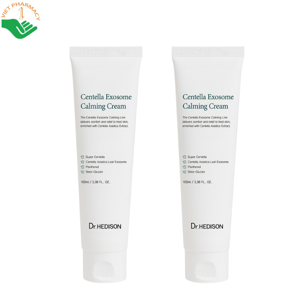 Kem dưỡng làm dịu da Centella Exosome Calming Cream Dr.Hedison củng cố hàng rào bảo vệ da và duy trì độ ẩm (Tuýp 100ml)